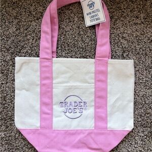 Trader Joe’s mini canvas tote bag - Pink